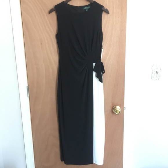 Ralph Lauren Colorblock Jersey Sleeveless Gown 4 - Picture 1 of 8